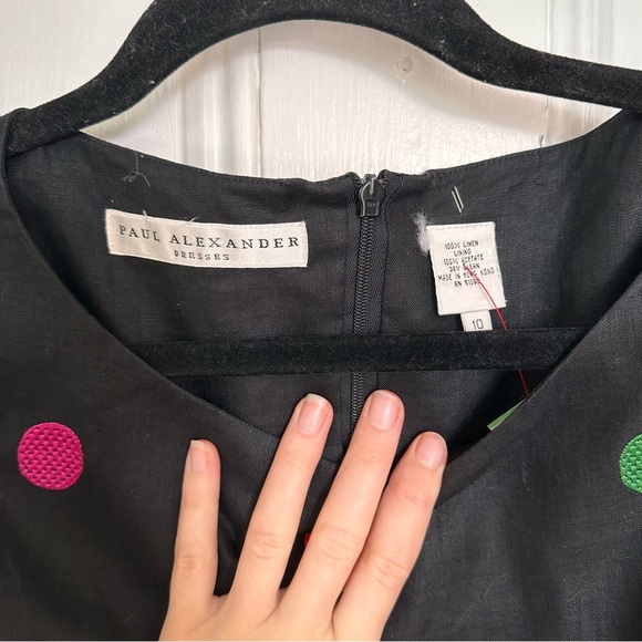 Vintage Paul Alexander Linen Polka Dot Dress - Picture 11 of 16